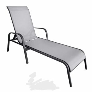 Espreguiçadeira de Alumínio Cinza/Claro 197 x 68 x 62/99CM