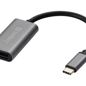 Adaptador de Cabo de Vídeo Sandberg USB-C para DisplayPort Link | Cinzento