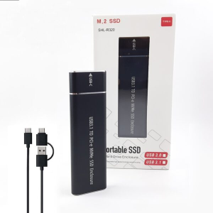 Case Externa Portatíl Para HD SSD M.2 Nvme USB 3.1 c/ Adaptador USB-C