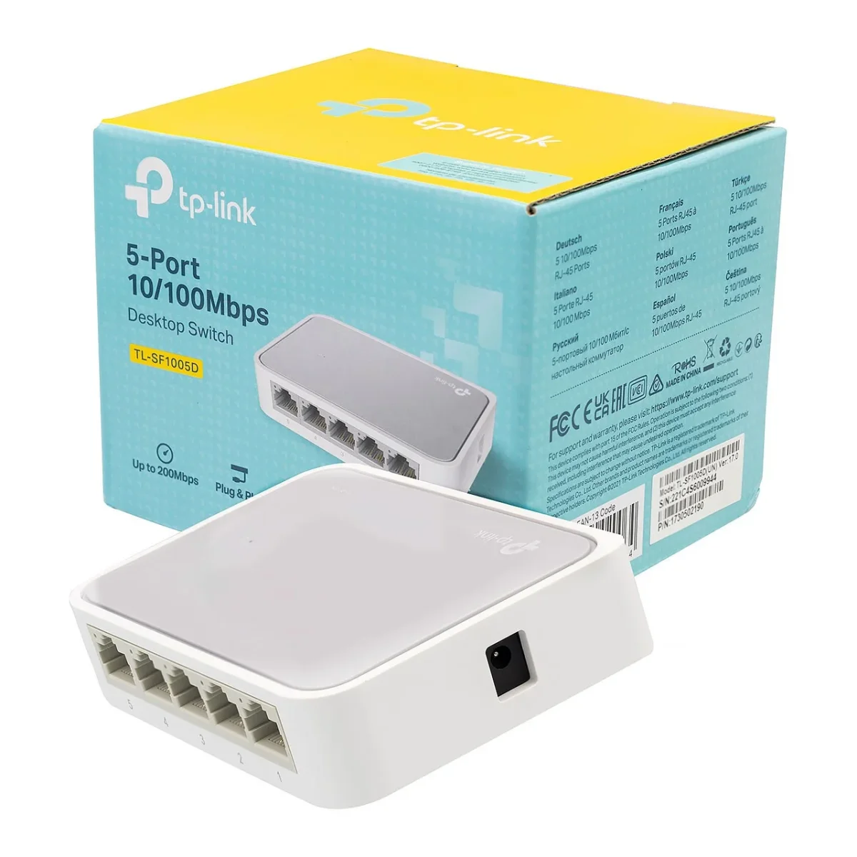 Hub Switch Tp-link SF1005 5 Portas – Branco (10/100Mbps) - Image 2