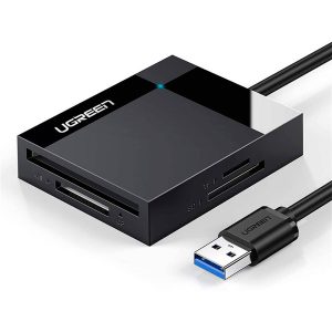 Leitor de Cartões UGREEN CR125 30333 4-in-1 USB 3.0 CF/TF/SD/MS Preto