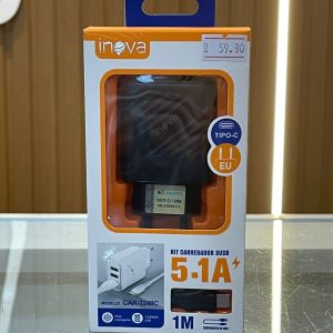 Carregador Tipo-C Usb Tripla 5.1A Inova (CAR-3248-C)